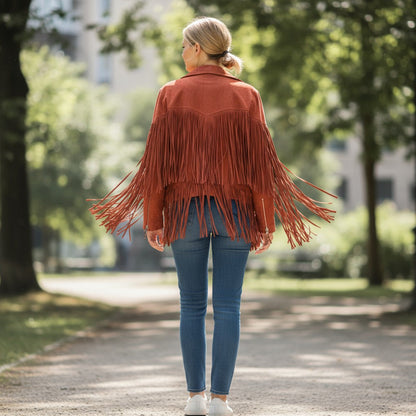 Fringe-tastic Suede Jacket - Yeehaw Your Outerwear!
