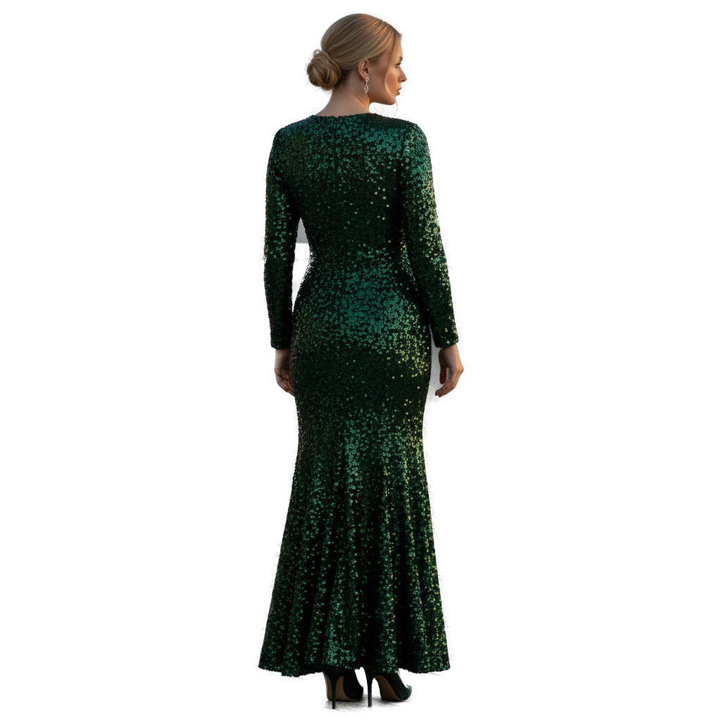 Emerald Sequined Gown for Unforgettable Nights