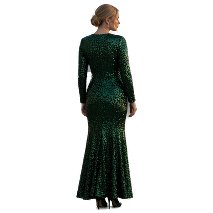 Emerald Sequined Gown for Unforgettable Nights
