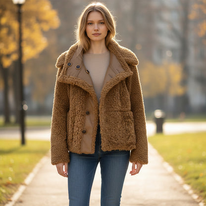 Fierce Cognac Reversible Shearling Jacket: Cozy Command for Every Adventure