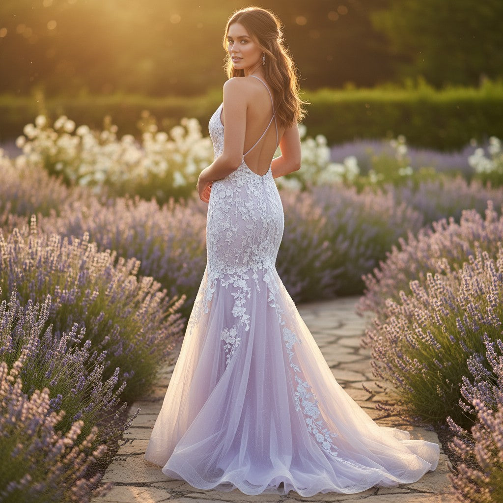 Lavender Dream Mermaid Gown: Float Like a Fairy, Shine Like a Star