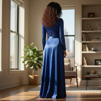 Sequined Party Dress - Azure Enchantment