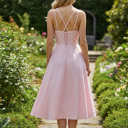 Elegant Pink Chiffon Dress for Wedding & Formal Events